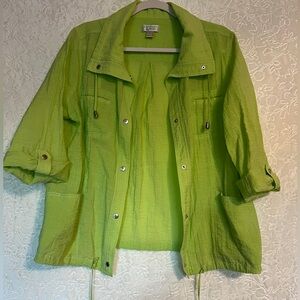 Christopher & Banks Lime Green Utility Jacket